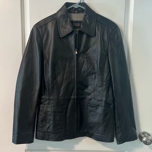 Black Leather Women’s Jacket Reilly Olmes Sz Medium